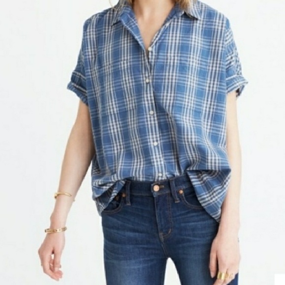 Madewell Tops - Madewell Boxy Plaid Top